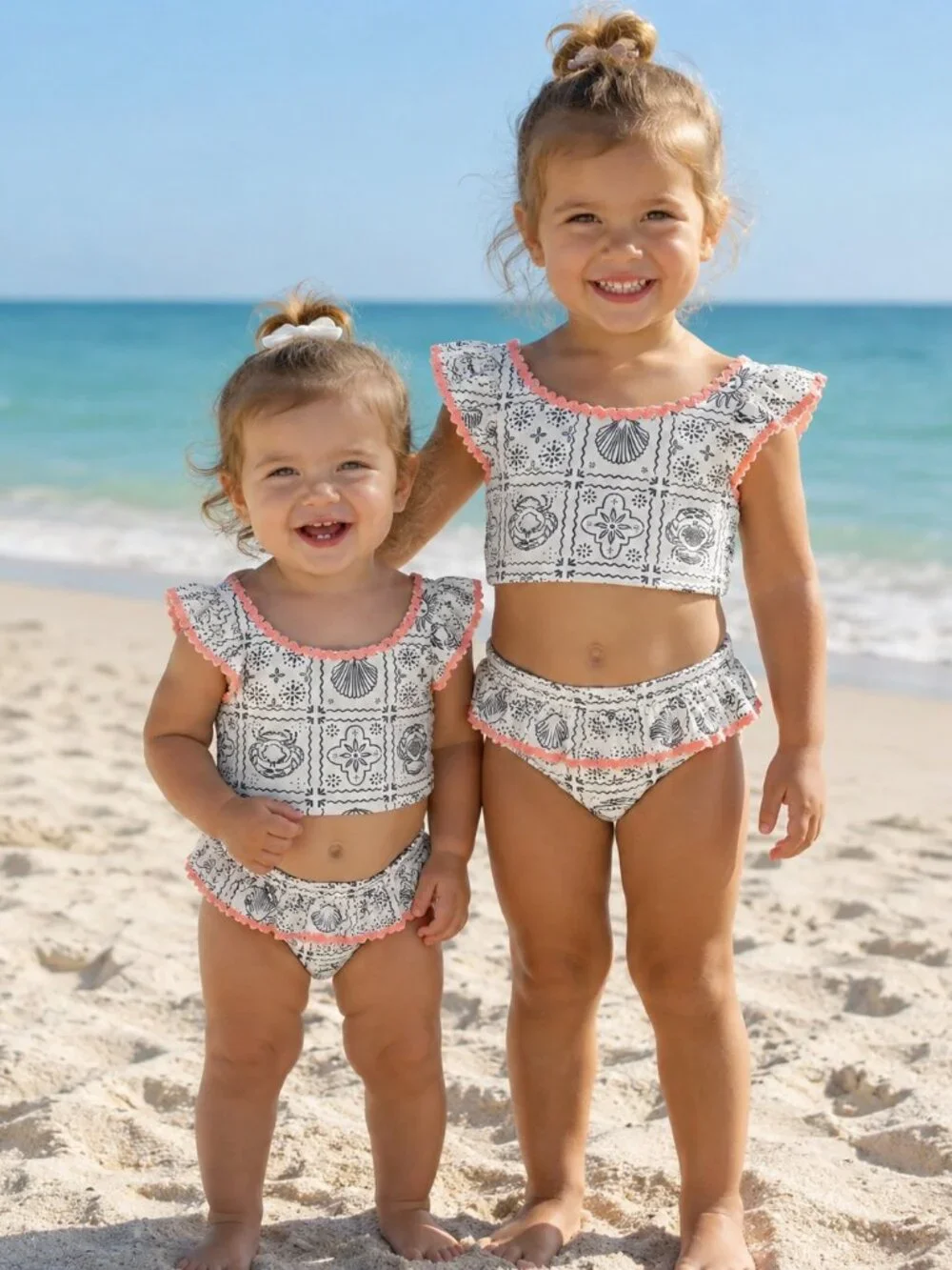 NWT - Modern Moments by Gerber Girl 2 Pc Pink Ric Rac Tankini Set - 18M and 4T